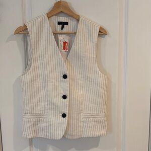 Rag & Bone Erin stripe cotton & linen vest, size small